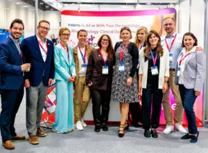 Rheumatology clinical research experts at the Indero booth at EULAR 2026 where they discussed site-CRO collaboration with key European investigators in RMD.